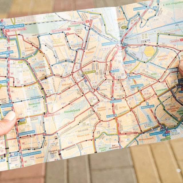 Tourist Holding Map Street